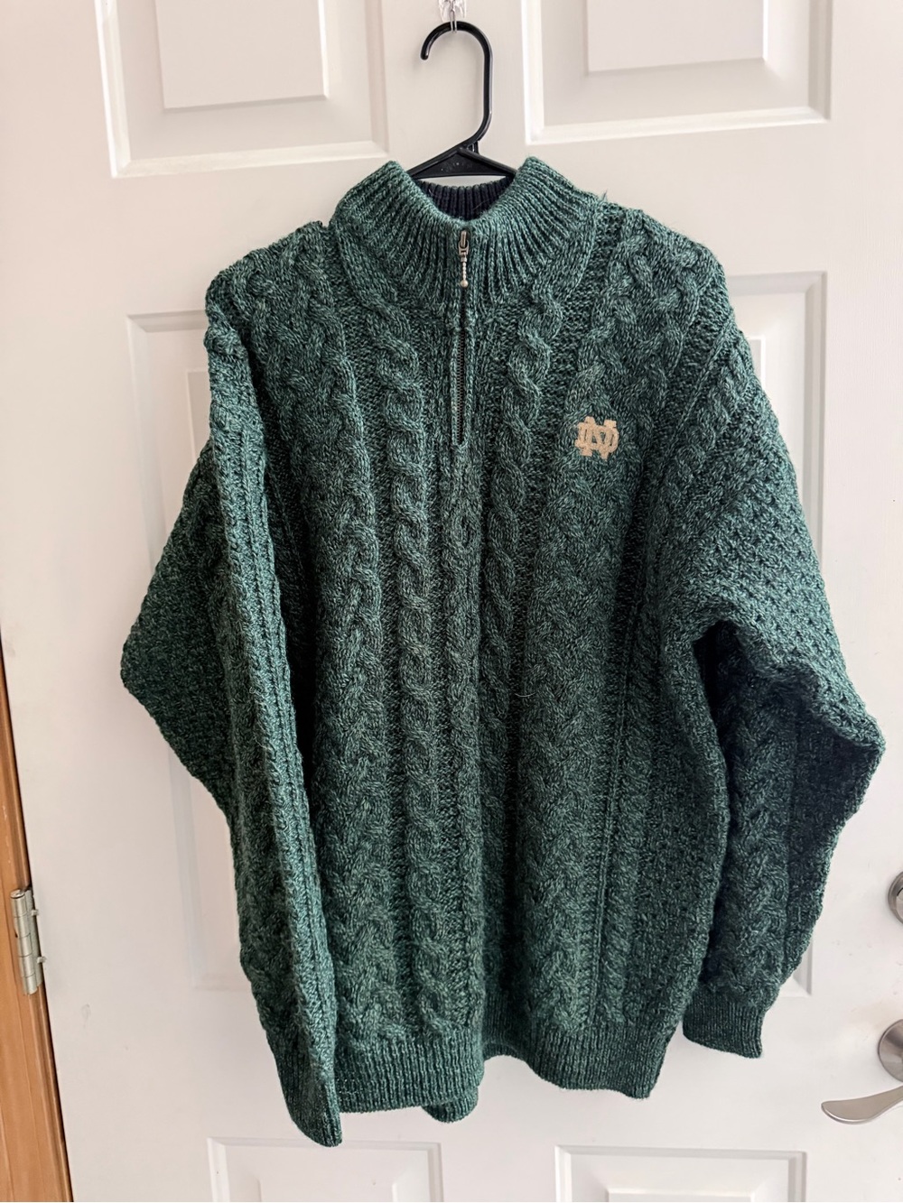 Men's Carraig Donn University of Notre Dame Irish Green 1/4-Zip Sweater